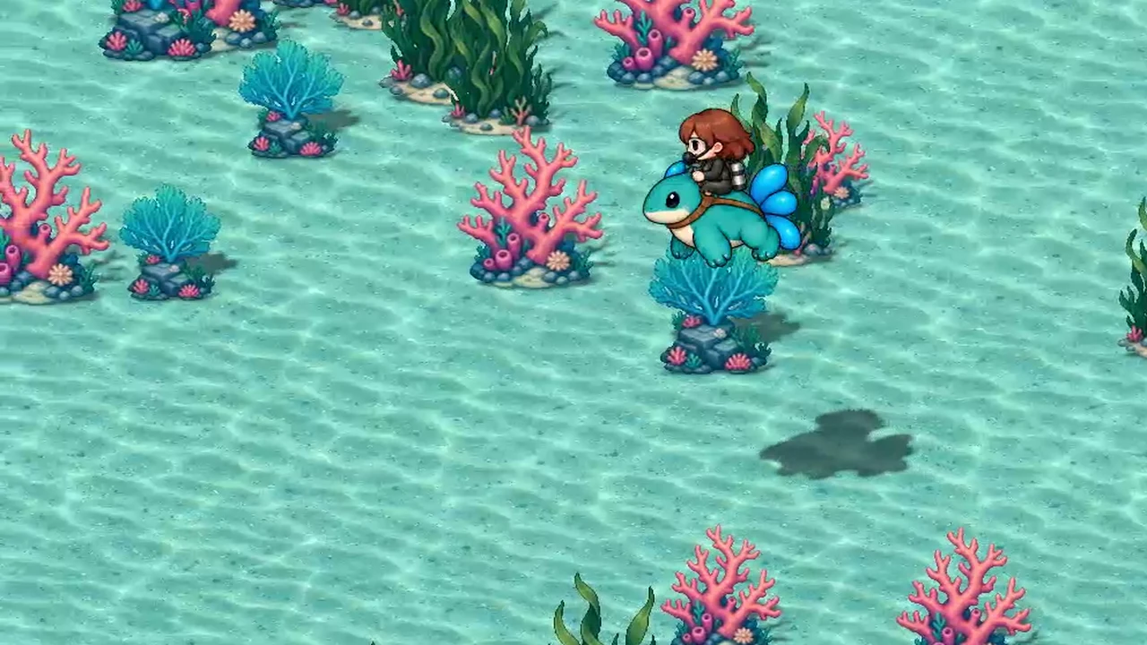 Spielfigur auf einem Wasser-Begleiter beim freien Tauchen